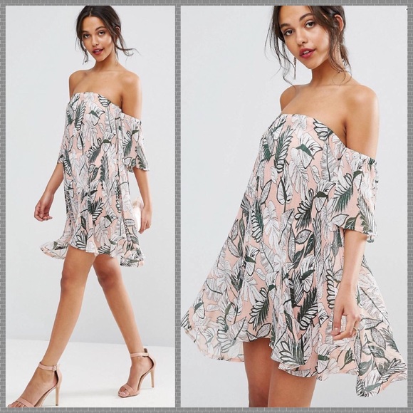 ASOS Dresses & Skirts - 1 LEFT! NWT floral Bardot flowy off shoulder dress